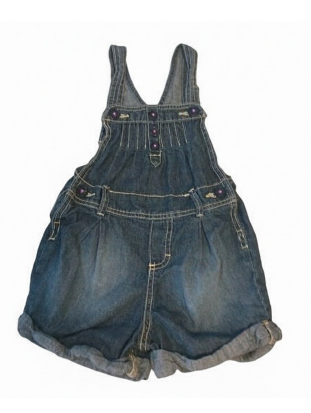 Classic Oshkosh B,gosh Girls 3T Blue Denim Shorts Overalls